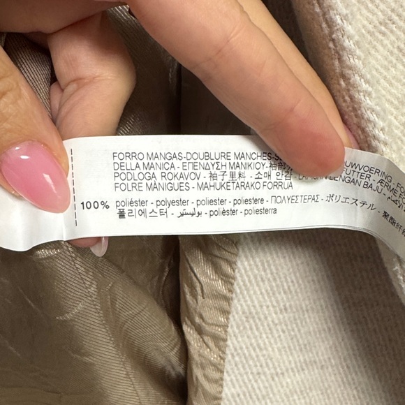 Zara Women's Beige Double-Breasted Pea Coat - Picture 7 of 8